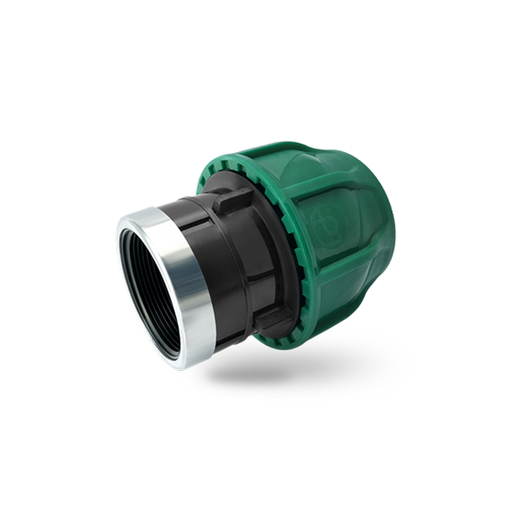 Муфта переход. ПЭ с внутр. труб. резьбой 40х1 1/4'' (обж.) POELSAN GREEN