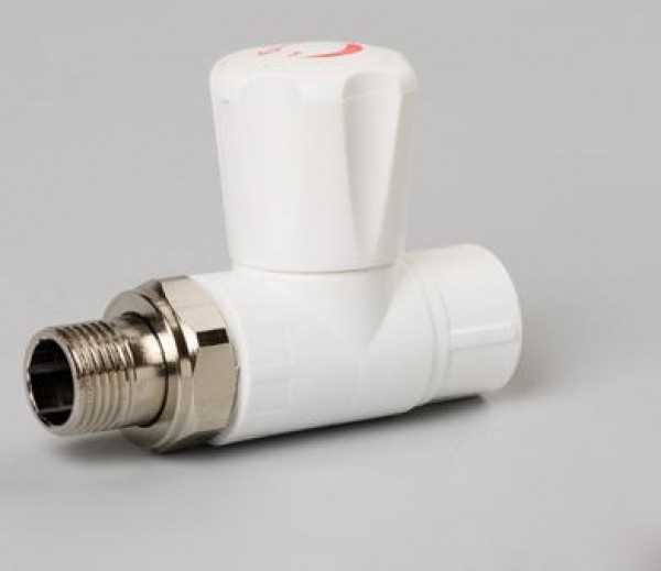 Кран американка шар 20-1/2" прямой PP-R БЕЛЫЙ
