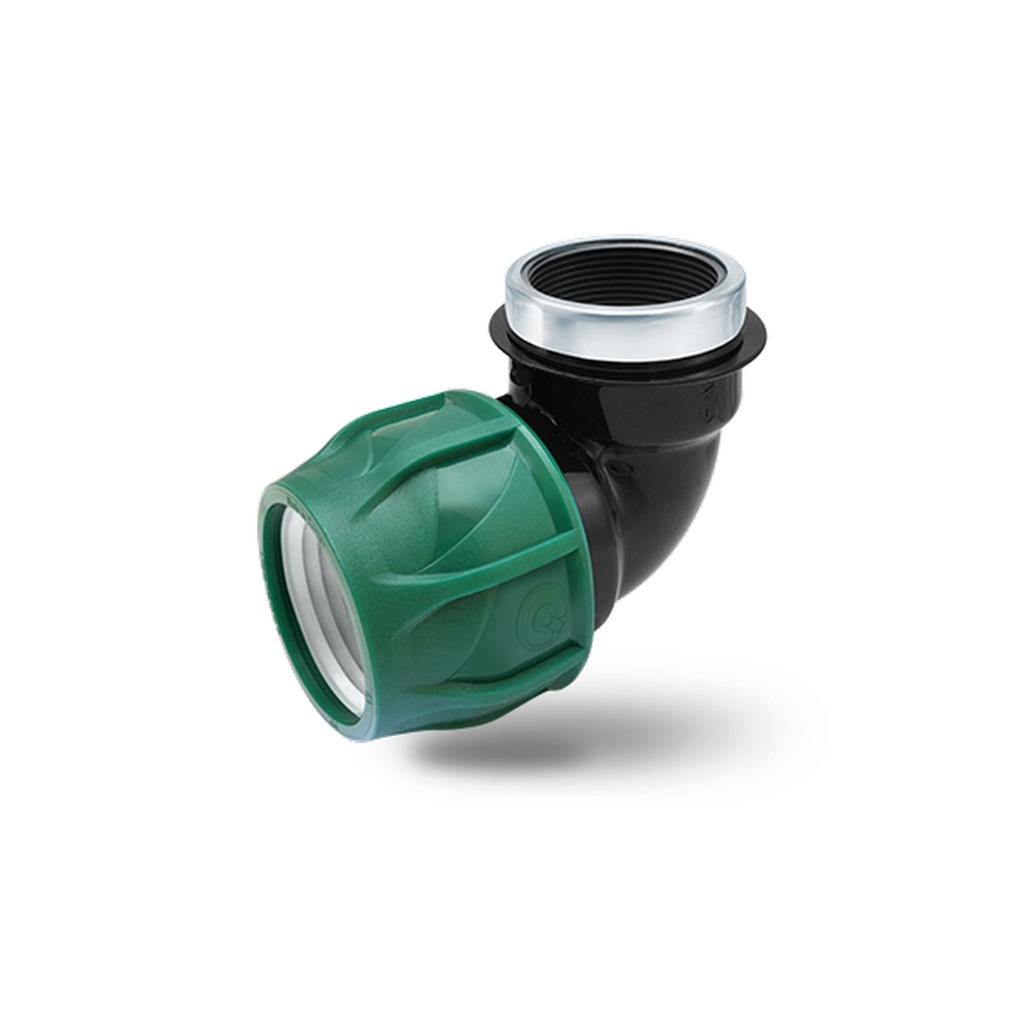 Отвод ПЭ с внутр. труб. резьбой 25х1" (обж.) POELSAN GREEN