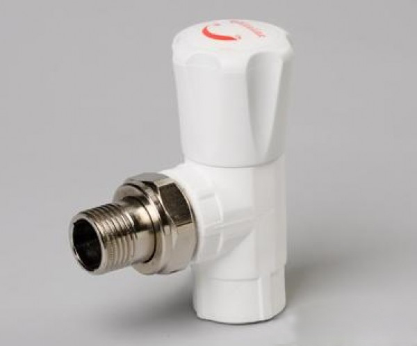 Кран американка шар 20-1/2" угловой PP-R БЕЛЫЙ