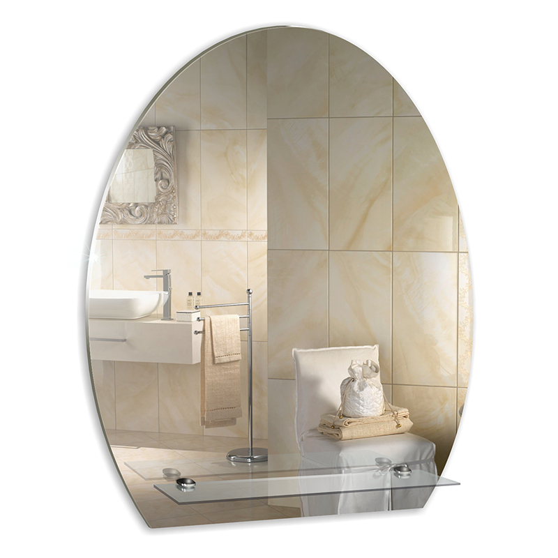 Зеркало MIXLINE "Уют" 500*575 (ШВ) с полкой