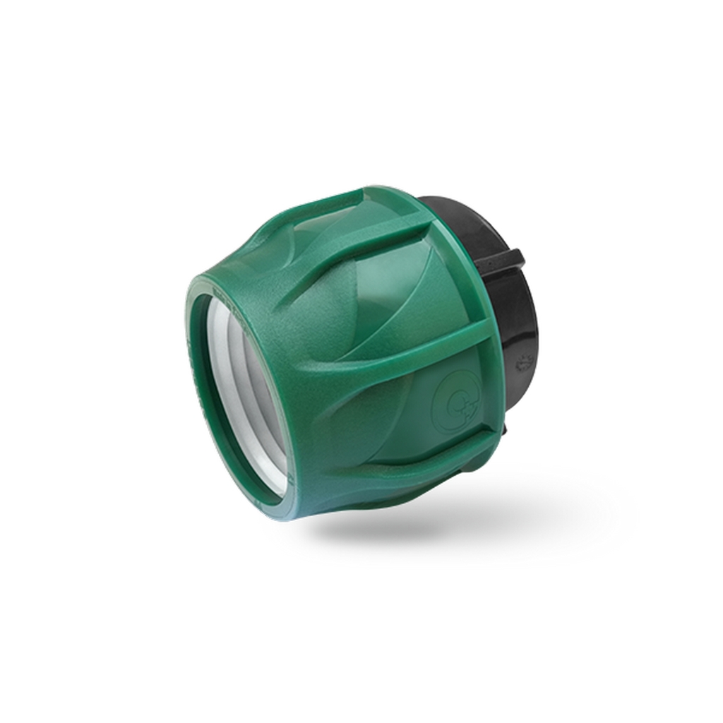 Заглушка цанговая для ПЭ трубы 75 POELSAN GREEN
