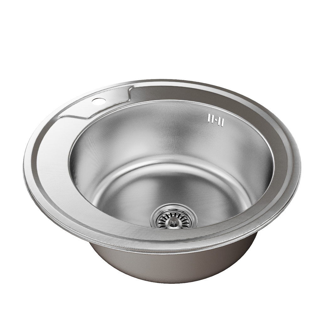 Мойка круг d 51 (0,8) вып 3 1/2 MIXLINE (глуб чаши 18см) с сифоном  ДЕКОР