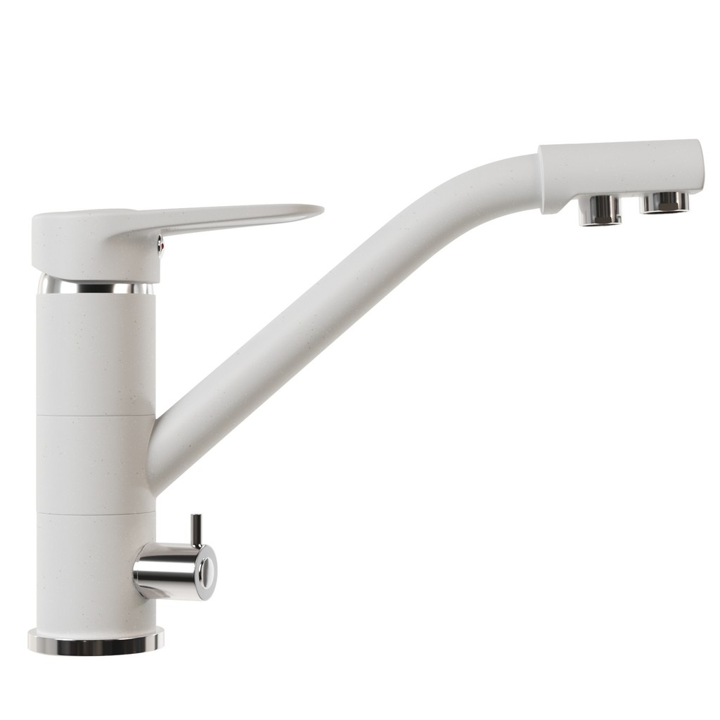 Смеситель для кухни 40к MIXLINE  МЛ-ГС05 (ML-GS05) (341) ультра белый с вых. для питьевого фильтра