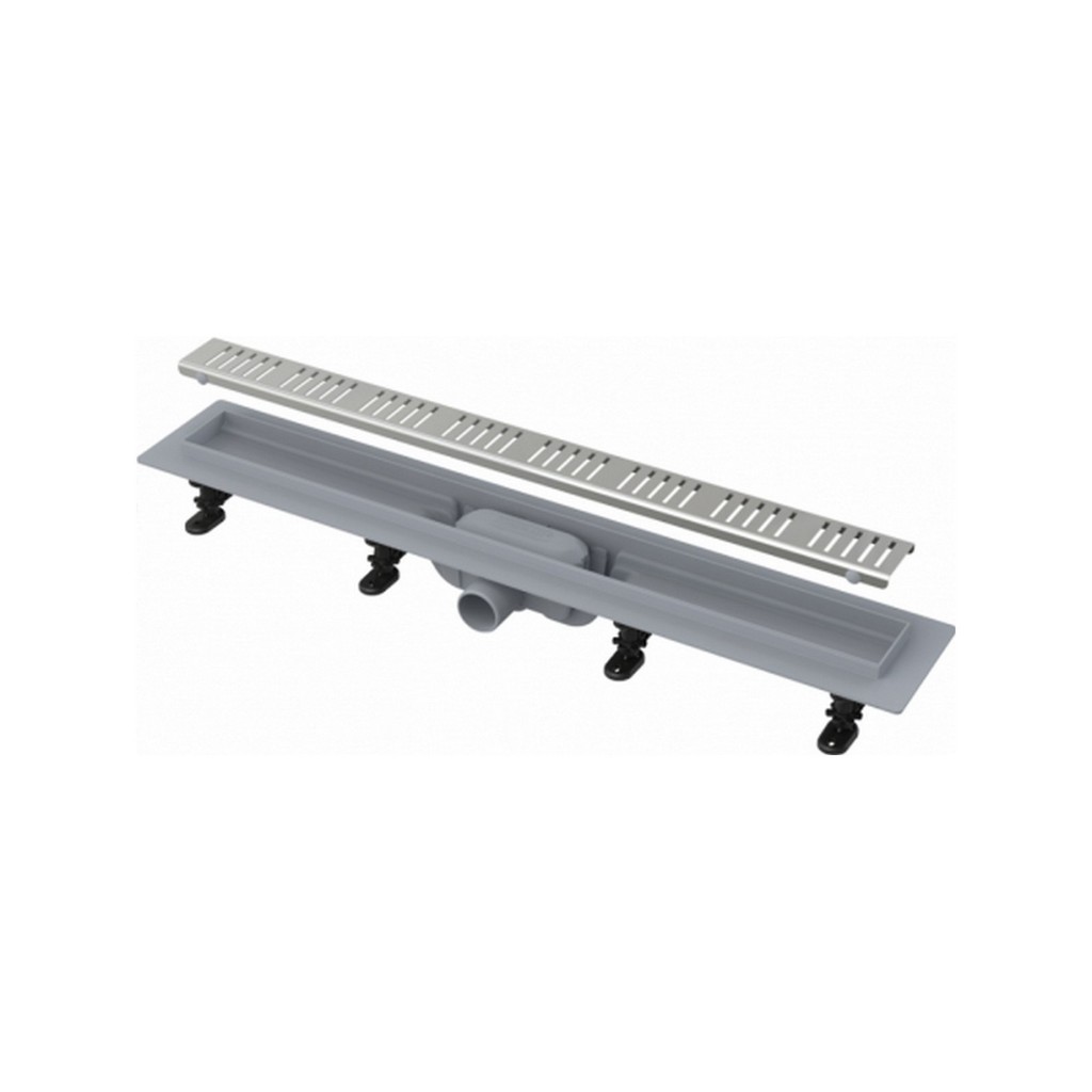 Трап линейный комбинированный Simple APZ10-650M/AG100401650 гор.отвод, решетка в компл., нерж. сталь