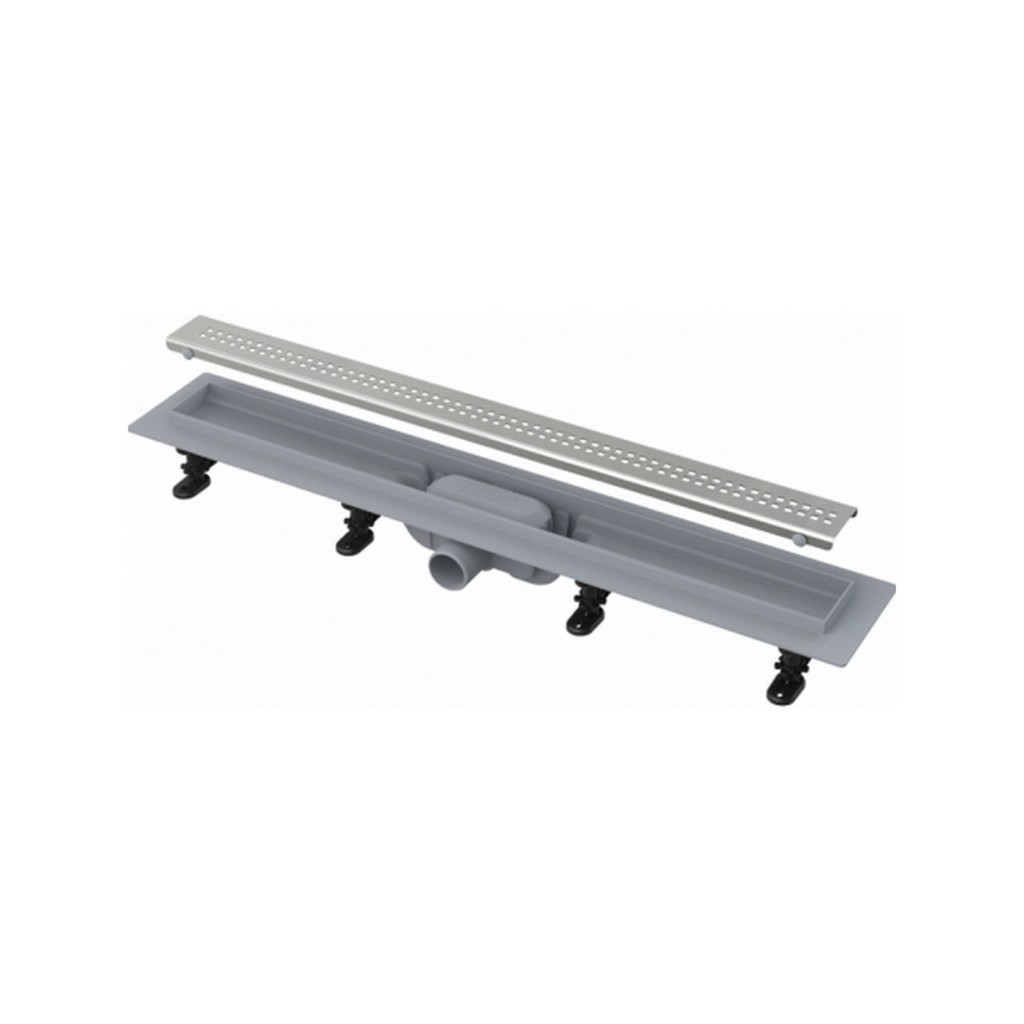 Трап линейный комбинированный Simple APZ9-850M/AG100201850 гор.отвод, решетка в компл., нерж. сталь