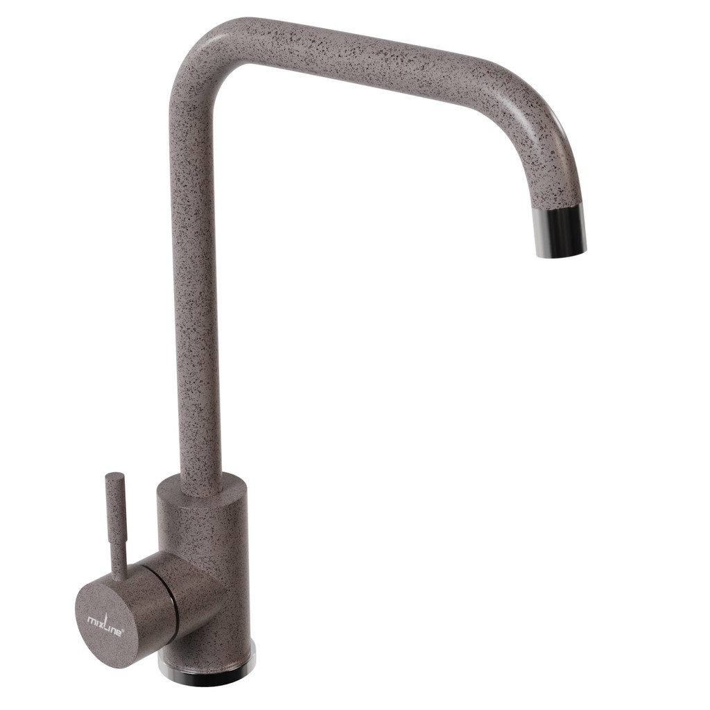 Смеситель для кухни 35к MIXLINE  МЛ-ГС12 (ML-GS12) (302) песочный высок. излив