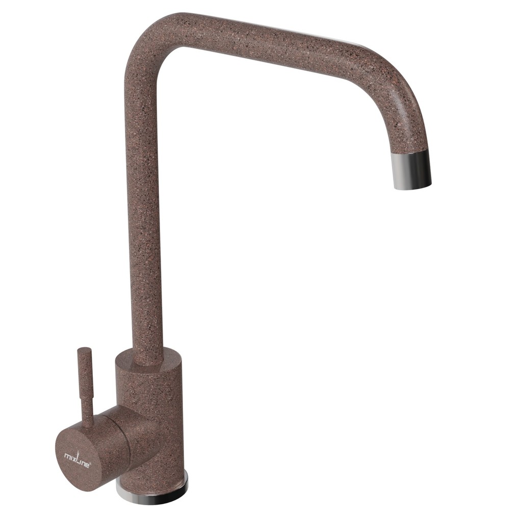 Смеситель для кухни 35к MIXLINE  МЛ-ГС12 (ML-GS12) (307) терракотовый высок. излив