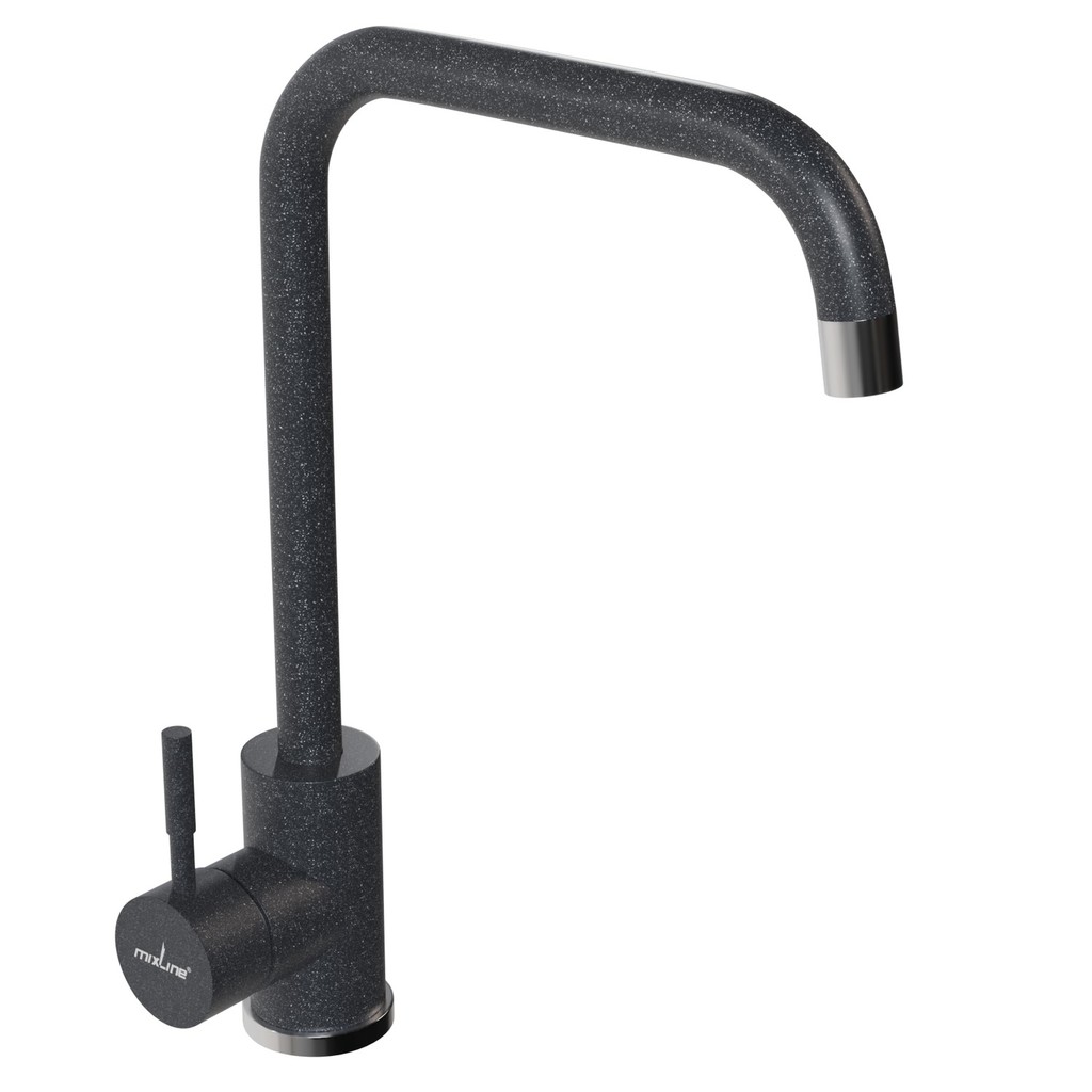 Смеситель для кухни 35к MIXLINE  МЛ-ГС12 (ML-GS12) (309) темно-серый высок. излив