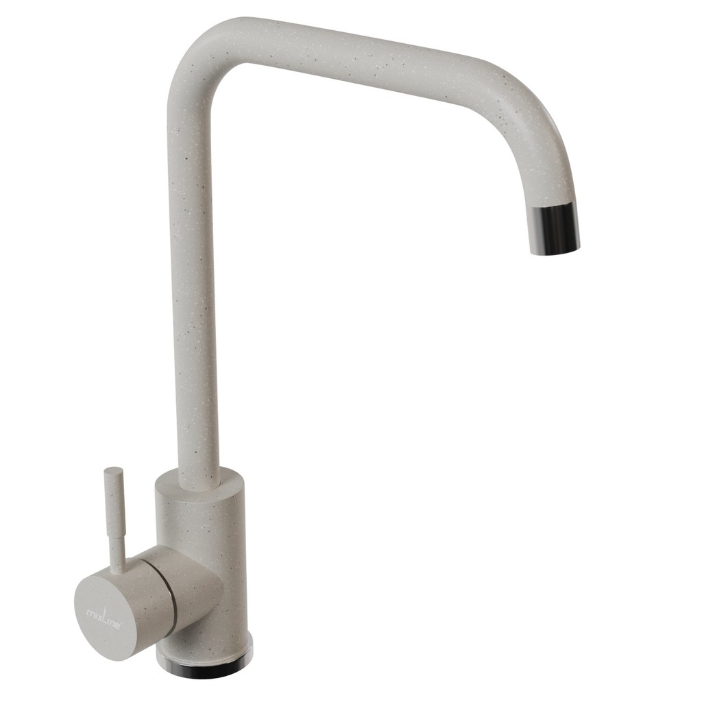 Смеситель для кухни 35к MIXLINE  МЛ-ГС12 (ML-GS12) (331) белый высок. излив