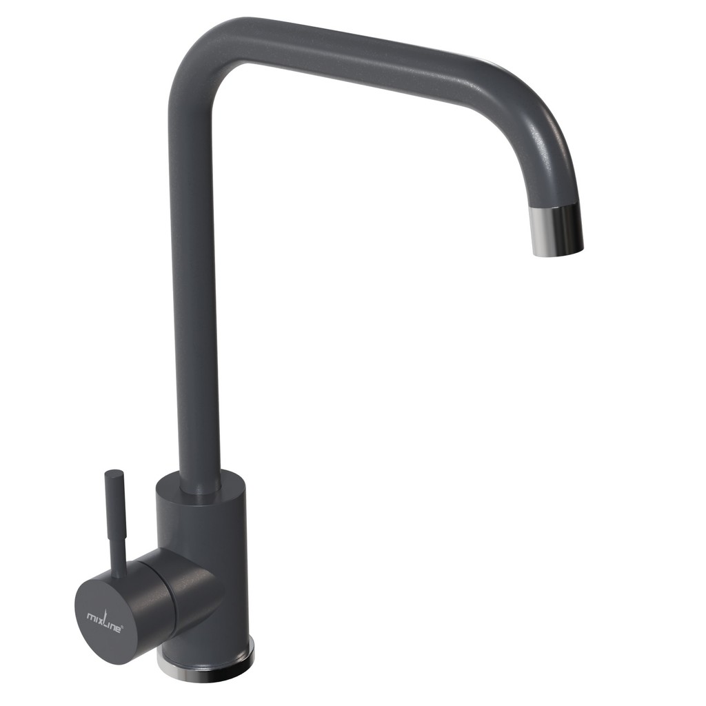 Смеситель для кухни 35к MIXLINE  МЛ-ГС12 (ML-GS12) (342) графит высок. излив