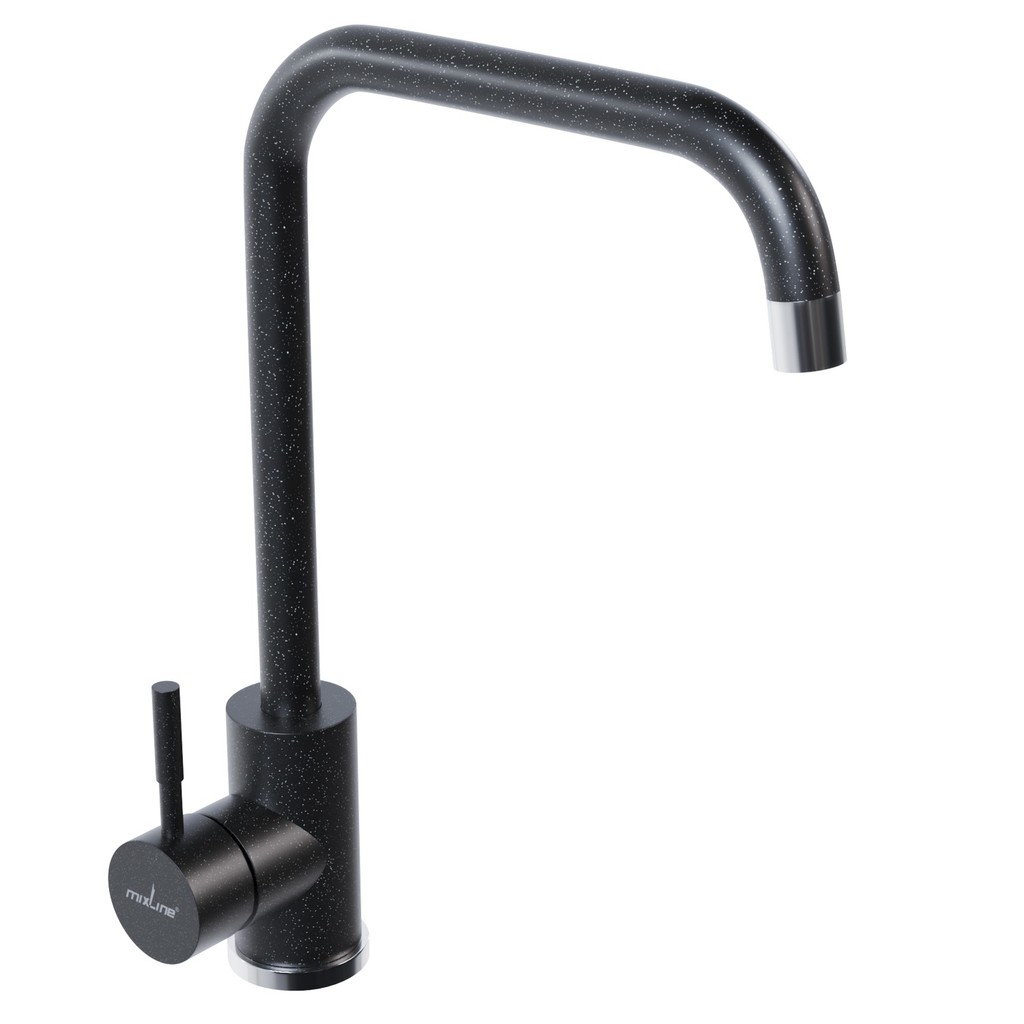 Смеситель для кухни 35к MIXLINE  МЛ-ГС12 (ML-GS12) (343) антрацит высок. излив