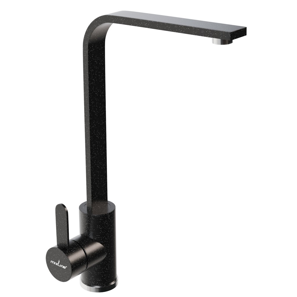 Смеситель для кухни 35к MIXLINE  МЛ-ГС14 (ML-GS14) (308) черный высок. излив