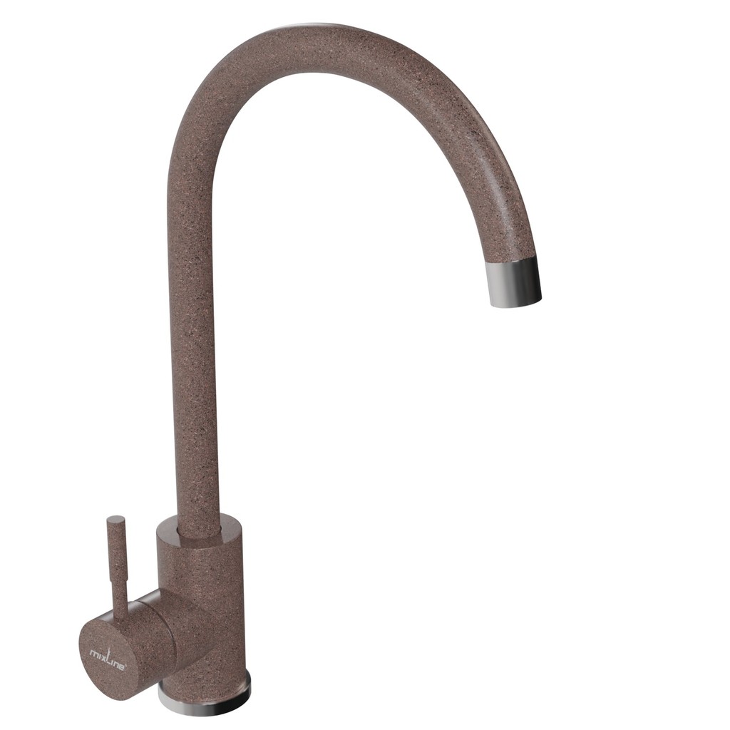 Смеситель для кухни 35к MIXLINE  МЛ-ГС15 (ML-GS15) (307) терракотовый высок. излив