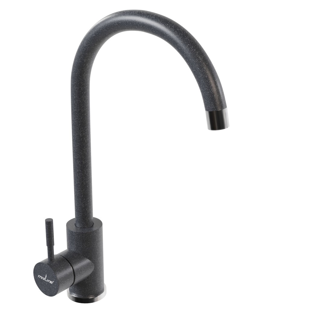 Смеситель для кухни 35к MIXLINE  МЛ-ГС15 (ML-GS15) (309) темно-серый высок. излив