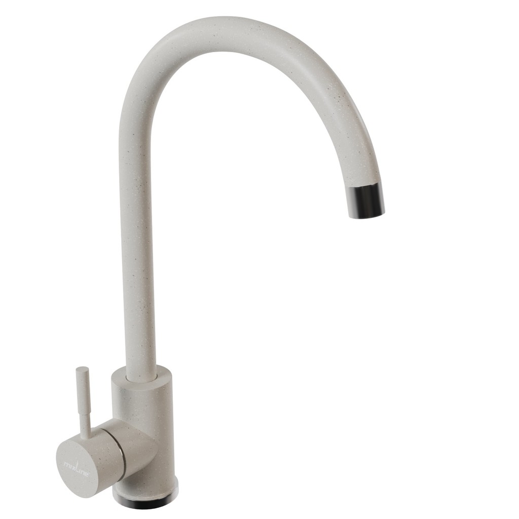 Смеситель для кухни 35к MIXLINE  МЛ-ГС15 (ML-GS15) (331) белый высок. излив