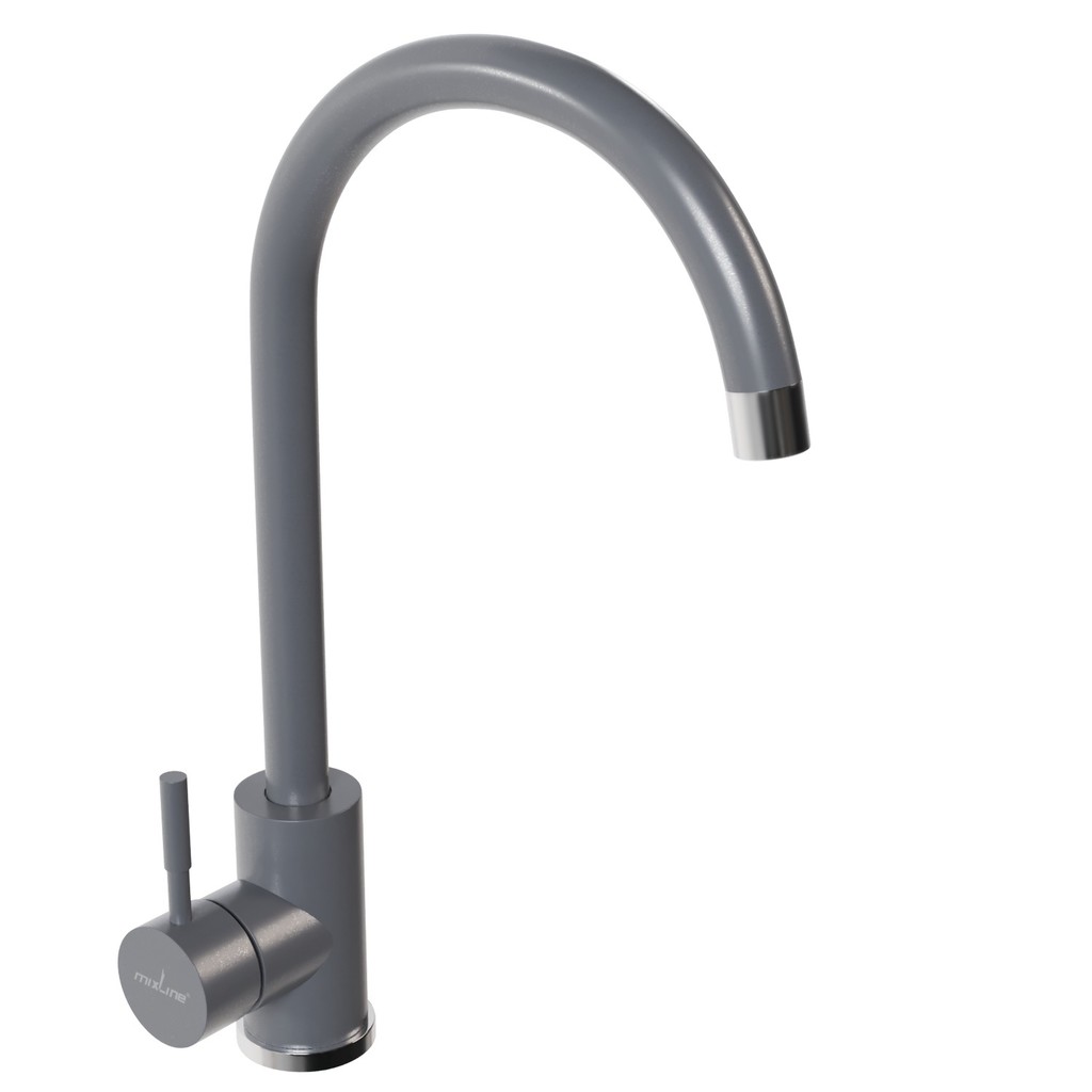 Смеситель для кухни 35к MIXLINE  МЛ-ГС15 (ML-GS15) (342) графит высок. излив