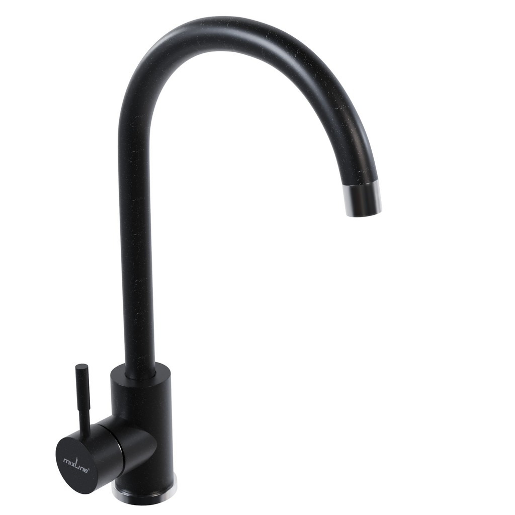 Смеситель для кухни 35к MIXLINE  МЛ-ГС15 (ML-GS15) (343) антрацит высок. излив