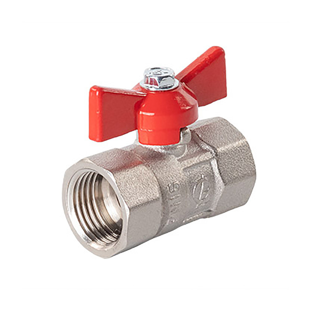 Кран шаровой 1/2'' вн/вн бабочка Практик 130  ГАЛЛОП никель
