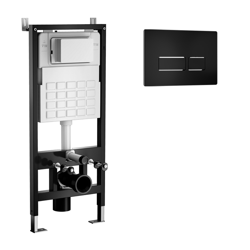 Система инсталляции WAVE В-500/001М+В2/W-500/001М+V2, прямоуг кнопка В2/V2 черная,МЕХ,500мм АКЦИЯ