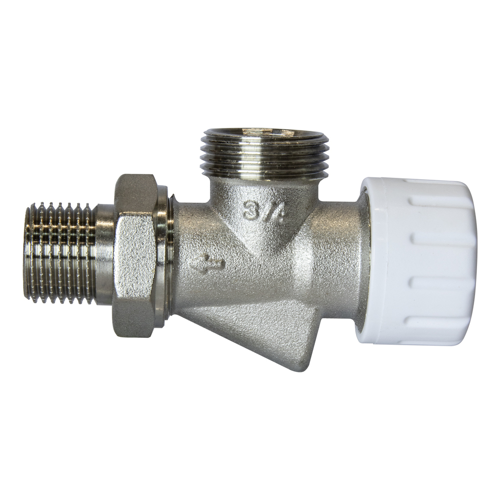 КЛАПАН термостатический со сгоном угловой осевой 1/2'' * 3/4'' нар/нар VRT