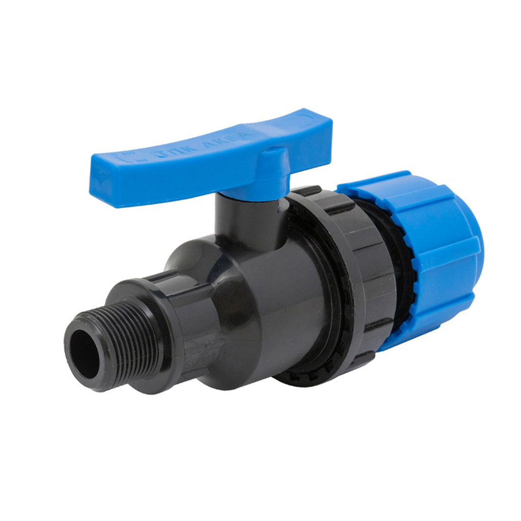 Кран шаровой обжим - нар. 50 - 1 1/2" ПЭ PN16 ТПК-АКВА
