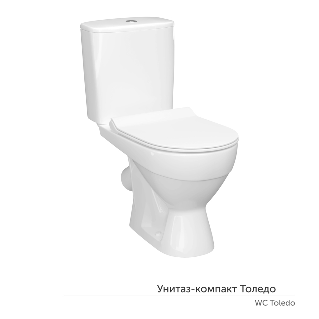 Унитаз-компакт "Толедо"Slim МСМЛ Инкоэр (ниж.подв.,кос.выпуск,сид.полип.м/лифт2кн.арм.)КЕРАМИН