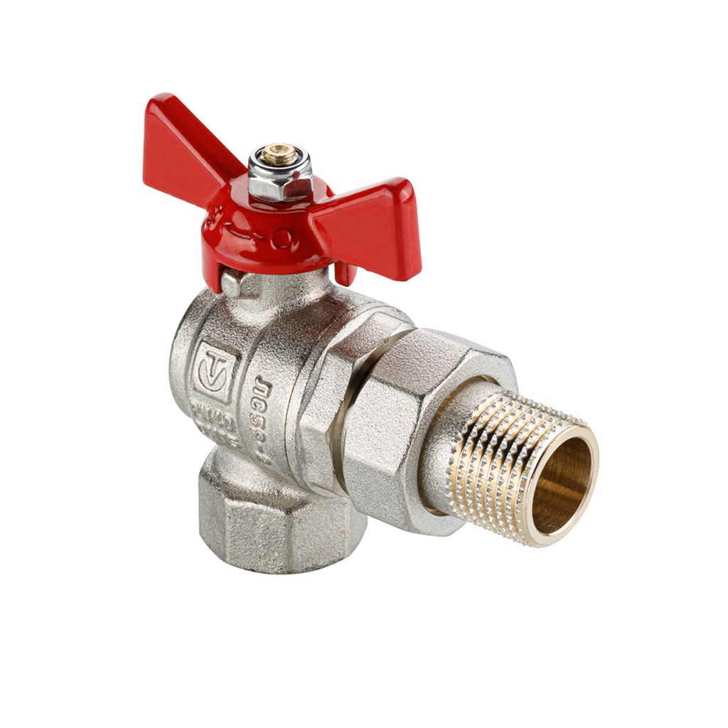 Кран шаровой со сгоном угловой 3/4''  бабочка VALTEC VT.VT.228S  BASE-ГОСТ