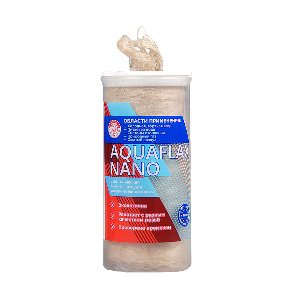 Нить сантехническая льняная 80г. в тубе ЕВРО Aquaflax nano