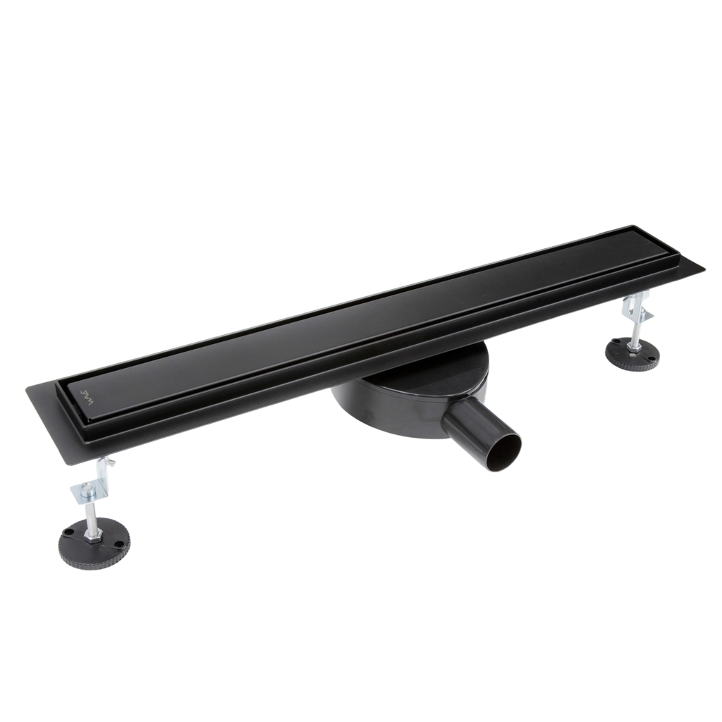Трап линейный СТ70-400 WAVE, решетка База, 40/50, нерж. ЧЕРНЫЙ